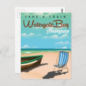 Watergate Bay, Newquay Vintages Reiseplakat Postkarte (Vorne/Hinten)