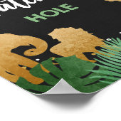 Waterhole Safari Wilde Tiere Gold Geburtstag Poster (Ecke)