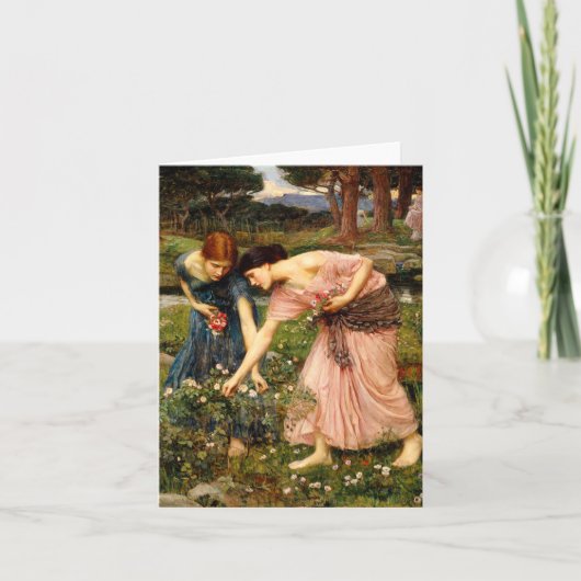 Waterhouse Gather Ye Rosebuds Note Card Karte (Vorderseite)