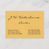 Waterhouse: Geruch der Rosen Visitenkarte (Rückseite)