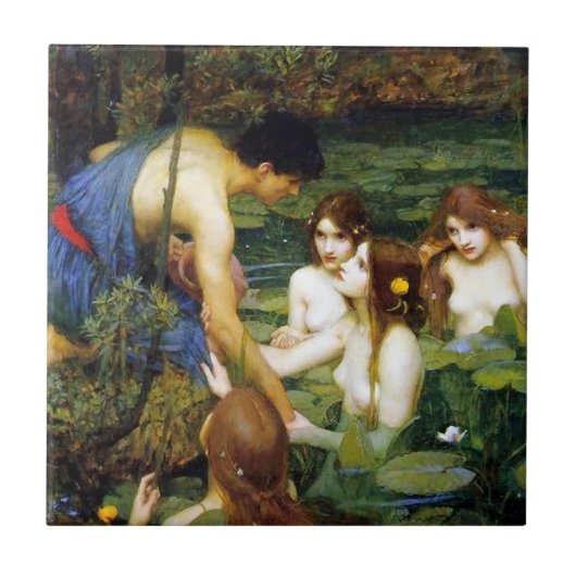 Waterhouse Hylas und die Nymphen-Fliese Fliese (Vorderseite)