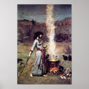 Waterhouse Magic Circle Poster vor Raphaelite