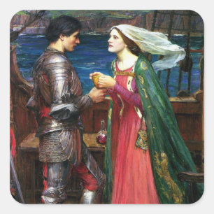 Waterhouse Tristan und Isolde-Aufkleber Quadratischer Aufkleber