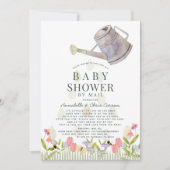 Watering Can Floral Garden Baby Shower by Mail Einladung (Vorderseite)