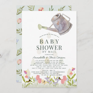 Watering Can Floral Garden Baby Shower by Mail Einladung