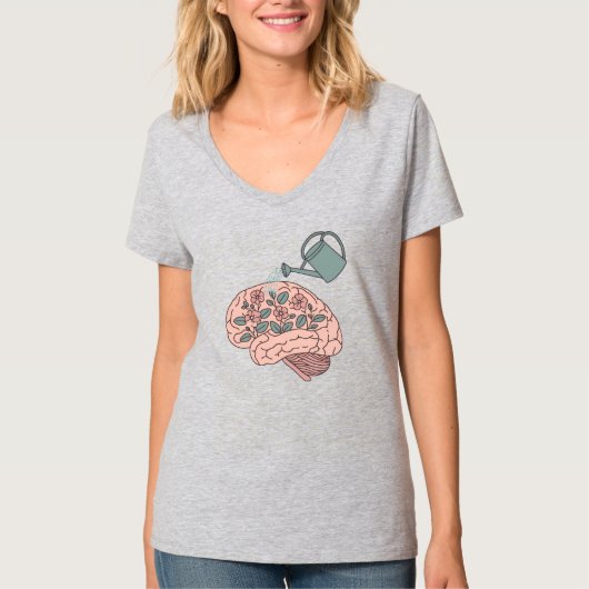 Watering My Brain Cells - Mental Health Awareness T-Shirt (Vorderseite)