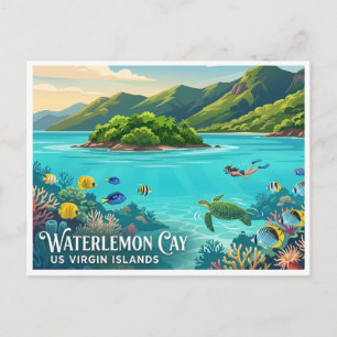 Waterlemon Cay Cruz Bay Amerikanische Jungferninse Postkarte