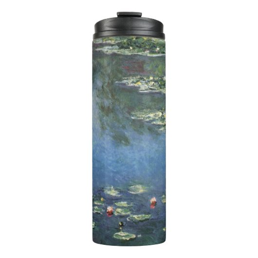Waterlilies by Claude Monet, Vintage Flowers Thermosbecher (Vorderseite)