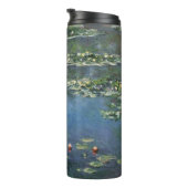 Waterlilies by Claude Monet, Vintage Flowers Thermosbecher (Nach rechts gedreht)