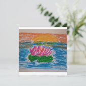 Waterlily Card Dankeskarte (Stehend Vorderseite)