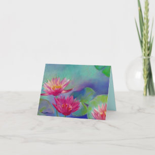 Waterlily flowers Pond waterlilies THANK YOU Card Dankeskarte