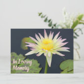 Waterlily Memorial Service Funeral Announcement Einladung (Stehend Vorderseite)