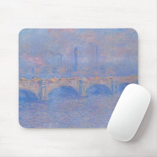 Waterloo Bridge, Effect of Mist by Claude Monet Mousepad (Mit Mouse)