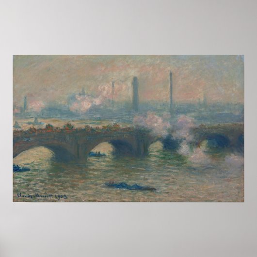 Waterloo Bridge, Gray Day, 1903 (Öl auf Leinwand) Poster (Vorne)