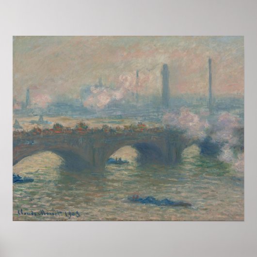 Waterloo Bridge, Gray Day (1903) von Claude Monet Poster (Vorne)