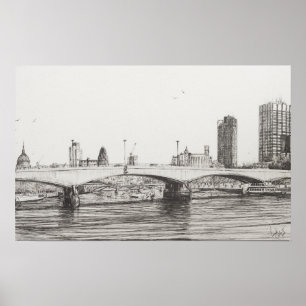 Waterloo Bridge London. 31/10/2006 Poster