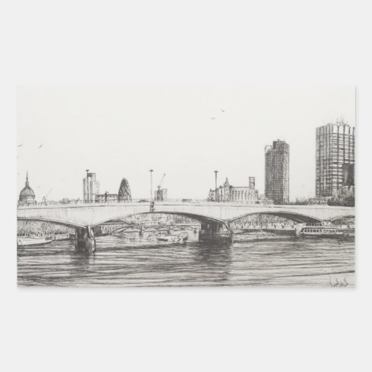 Waterloo Bridge London. 31/10/2006 Rechteckiger Aufkleber (Vorderseite)