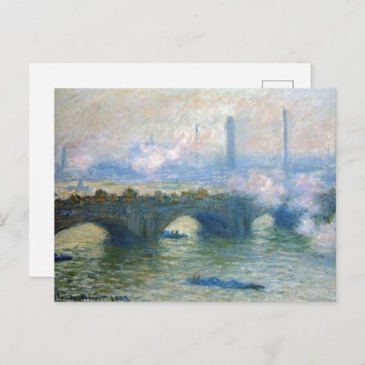 Waterloo Bridge London, Monet Postkarte (Vorne/Hinten)