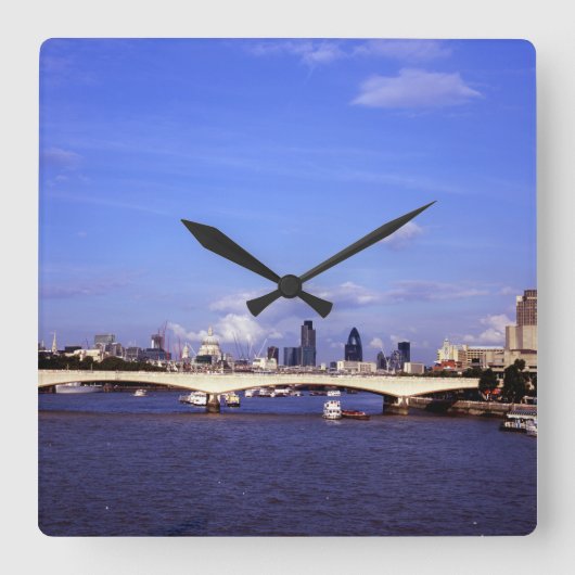 Waterloo Bridge Quadratische Wanduhr (Vorderseite)