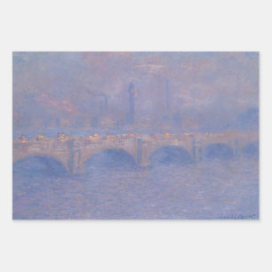Waterloo Bridge Sonnenlicht Wirkung Monet Malerei Geschenkpapier Set
