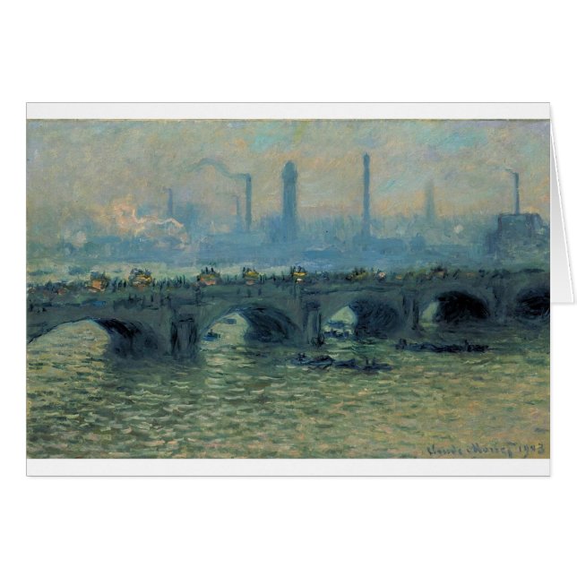 Waterloo-Brücke, graues Wetter durch Claude Monet (Vorderseite (Horizontal))