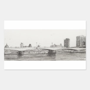 Waterloo-Brücke London. 31/10/2006 Rechteckiger Aufkleber