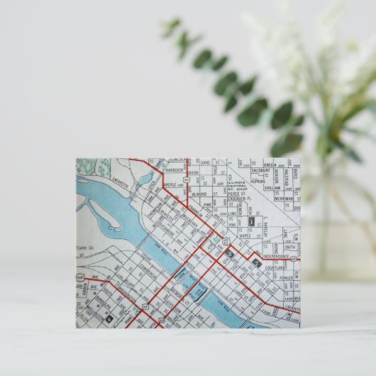 Waterloo, IA Vintage Karte (Stehend Vorderseite)