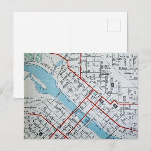 Waterloo, IA Vintage Karte (Vorne/Hinten)