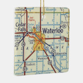 Waterloo IA Vintage Karte Keramikornament (Rechts)