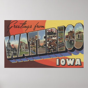 Waterloo, Iowa - große Buchstabe-Szenen Poster