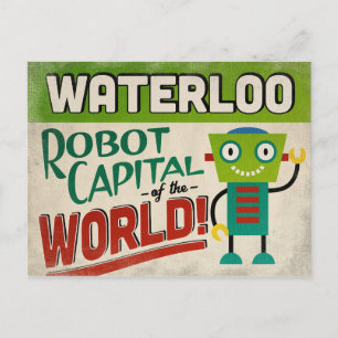 Waterloo Iowa Roboter - Lustiges Vintage Postkarte