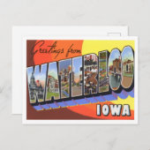 Waterloo, Iowa Vintag große Buchstaben Postkarte (Vorne/Hinten)