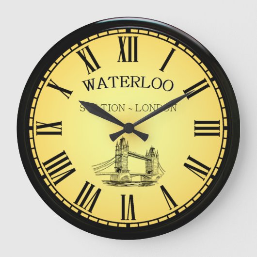 Waterloo Station ~ Tower Bridge ~ London England Große Wanduhr (Vorderseite)