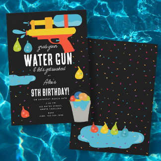 Waterman & Balloons Sommer Geburtstagsparty Einladung