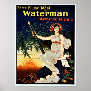Waterman Füllfederhalter Werbung aus der Vintage-Z Poster