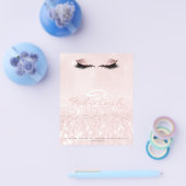 Watermark Eyes Lashes Makeup White Name Monogram Flyer (Einzeln)