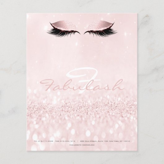 Watermark Eyes Lashes Makeup White Name Monogram Flyer (Vorne)