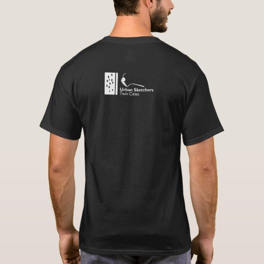 Watermark Men's Black Basic T-Shirt (Rückseite)