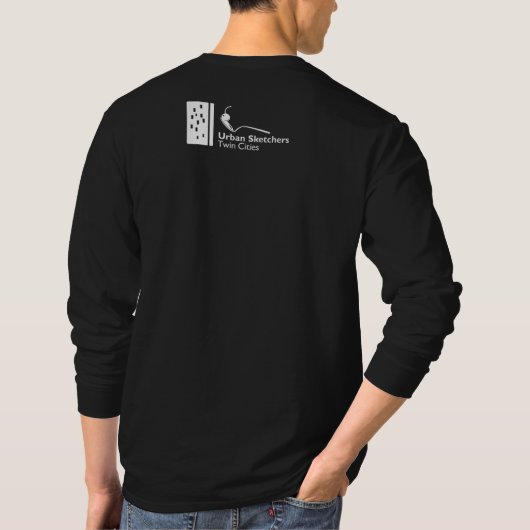 Watermark Men's Black Long Sleeve Basic T-Shirt (Rückseite)