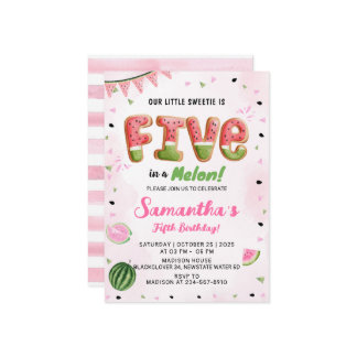 Watermelon 5. Geburtstagsparty Einladung