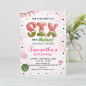 Watermelon 6h Geburtstagsparty Einladung (Stehend Vorderseite)