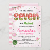 Watermelon 7. Geburtstagsparty Einladung (Vorne/Hinten)