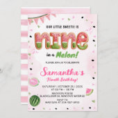 Watermelon 9. Geburtstagsparty Einladung (Vorne/Hinten)