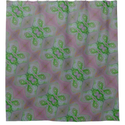 Watermelon Acrylic Pour Inspired Shower Curtain Duschvorhang (Vorderseite)