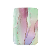 Watermelon Agate | Neo Mint Green und Cassis Pink Badematte (Vorderseite Vertikal)