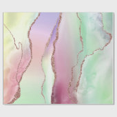 Watermelon Agate | Neo Mint Green und Cassis Pink Geschenkpapier (Flach)