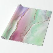 Watermelon Agate | Neo Mint Green und Cassis Pink Geschenkpapier (Ungerollt)