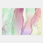Watermelon Agate | Neo Mint Green und Cassis Pink Geschenkpapier Set (Vorderseite)