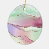 Watermelon Agate | Neo Mint Green und Cassis Pink Keramik Ornament (Links)
