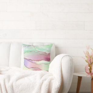 Watermelon Agate Neo Mint Green und Cassis Pink Kissen